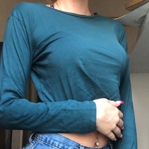 Wild fable size small blue long sleeve crop
